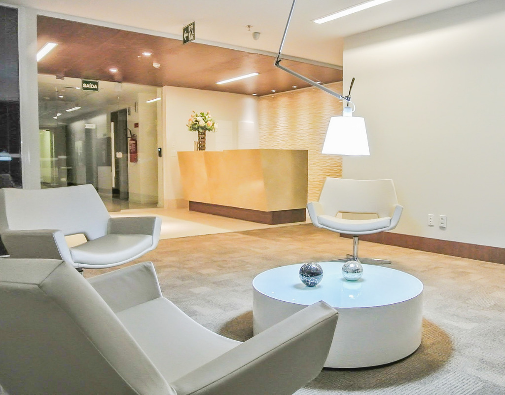 lounge recepção do coworking br.offices goiânia