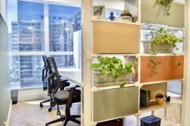 estações de trabalho do coworking br.offices