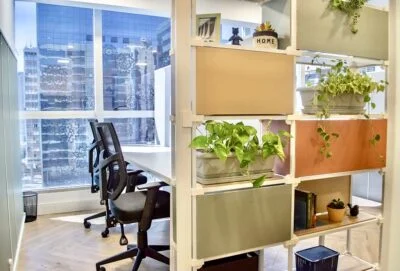 estações de trabalho do coworking br.offices