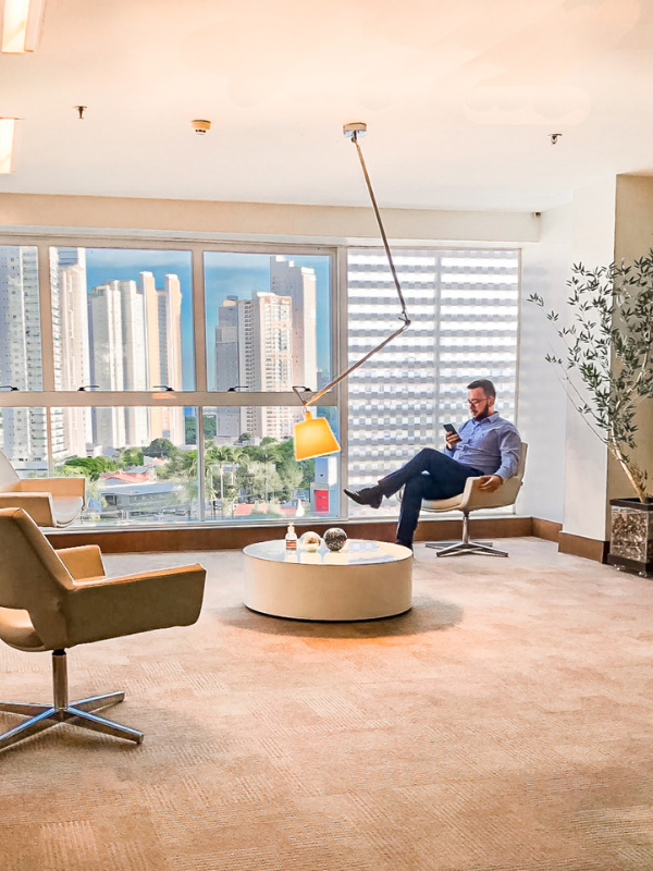 espaço de coworking e lounge